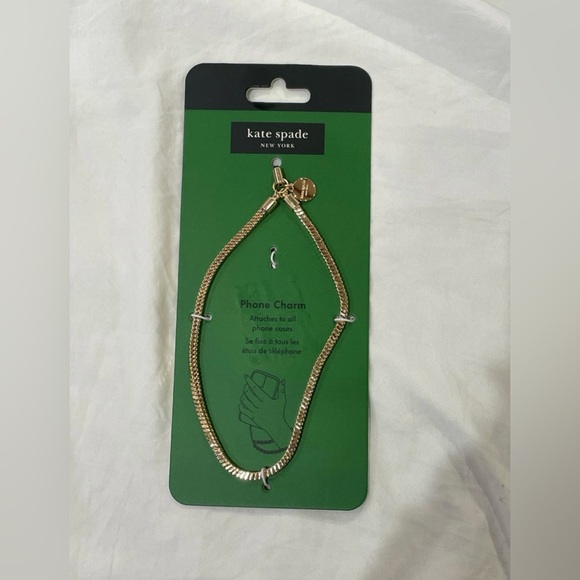 NIB Kate Spade Gold Phone Charm - Picture 1 of 4